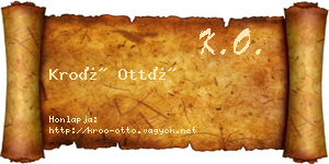 Kroó Ottó névjegykártya